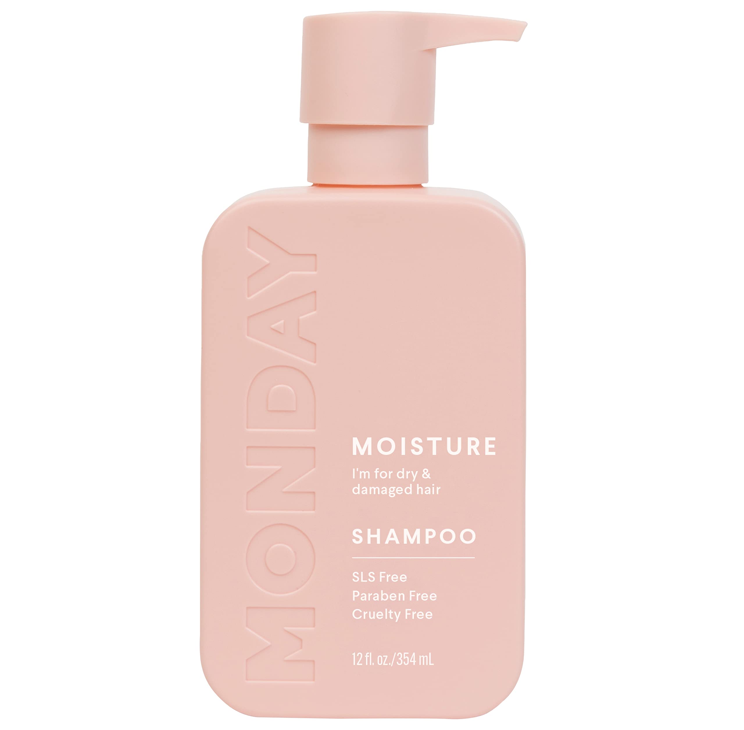 MONDAY HAIRCARE Moisture Shampoo 12oz for Dry, Coarse, Stressed, Coily and Curly Hair, Made from Coconut Oil, Rice Protein, Shea Butter, & Vitamin E, 100% Recyclable Bottles (350ml) (10426)