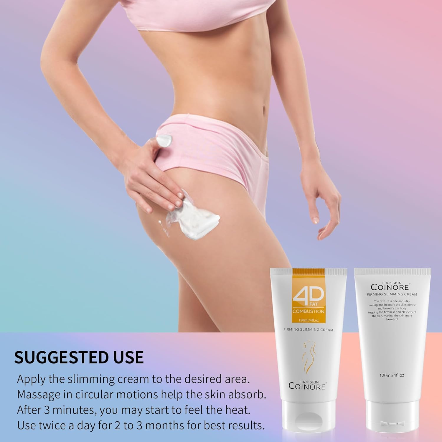 B Flat Belly Firming Cream - Skin Tightening Cream for Stomach, Moisturizing Firming Lotion,4 Fl Oz