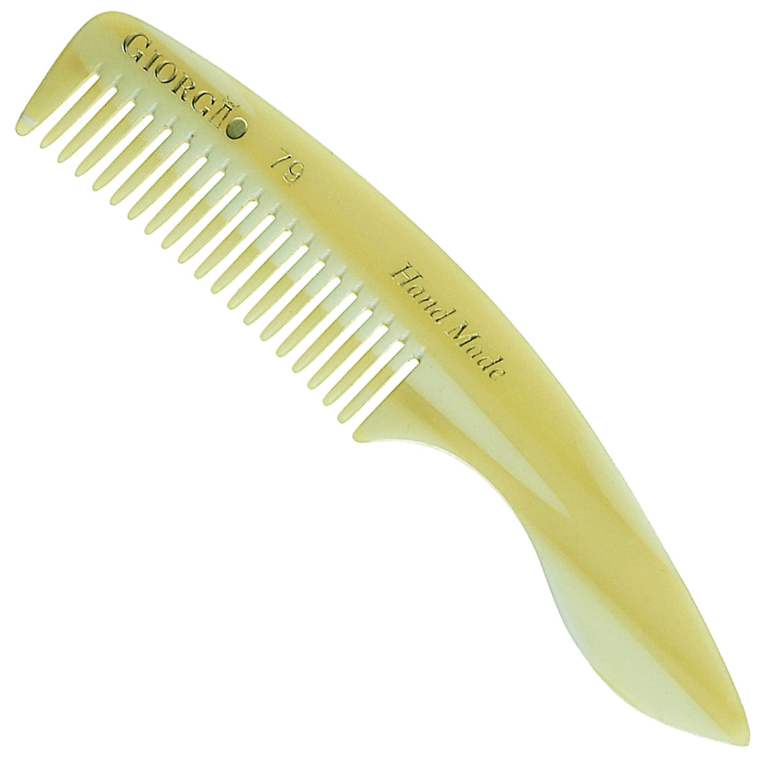 Giorgio G79 Small Men’s Fine Tooth Pocket Beard & Mustache Comb for Facial Hair Grooming, Hand-Made of Cellulose, Saw-Cut, Perfect Man Moustache Comb (4 ¾ in. / 120mm) (2-Pack, Horn)
