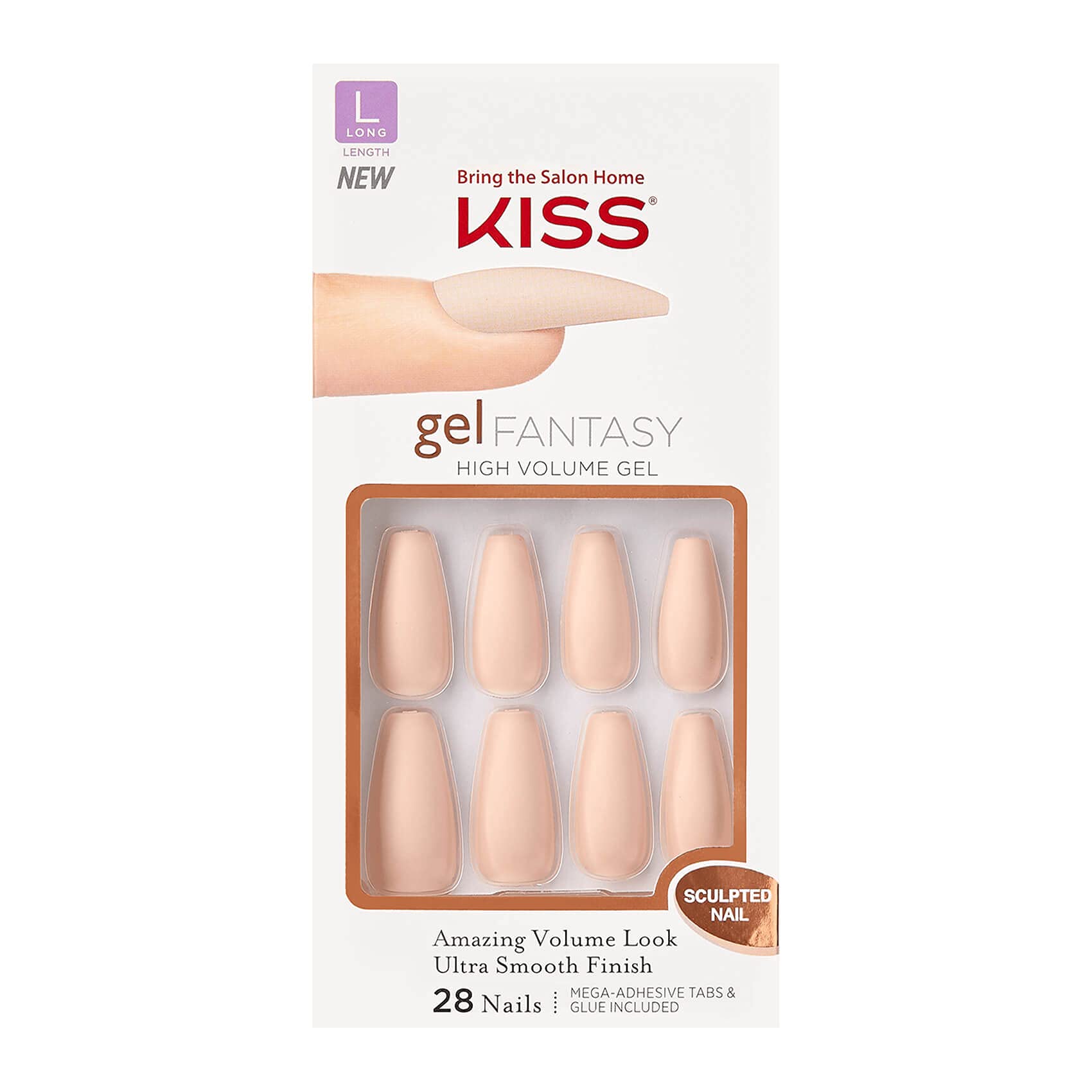 KISS GEL FANTASY SCULPTED NAILS (4 THE CAUSE - KGFS01) PACK OF 1
