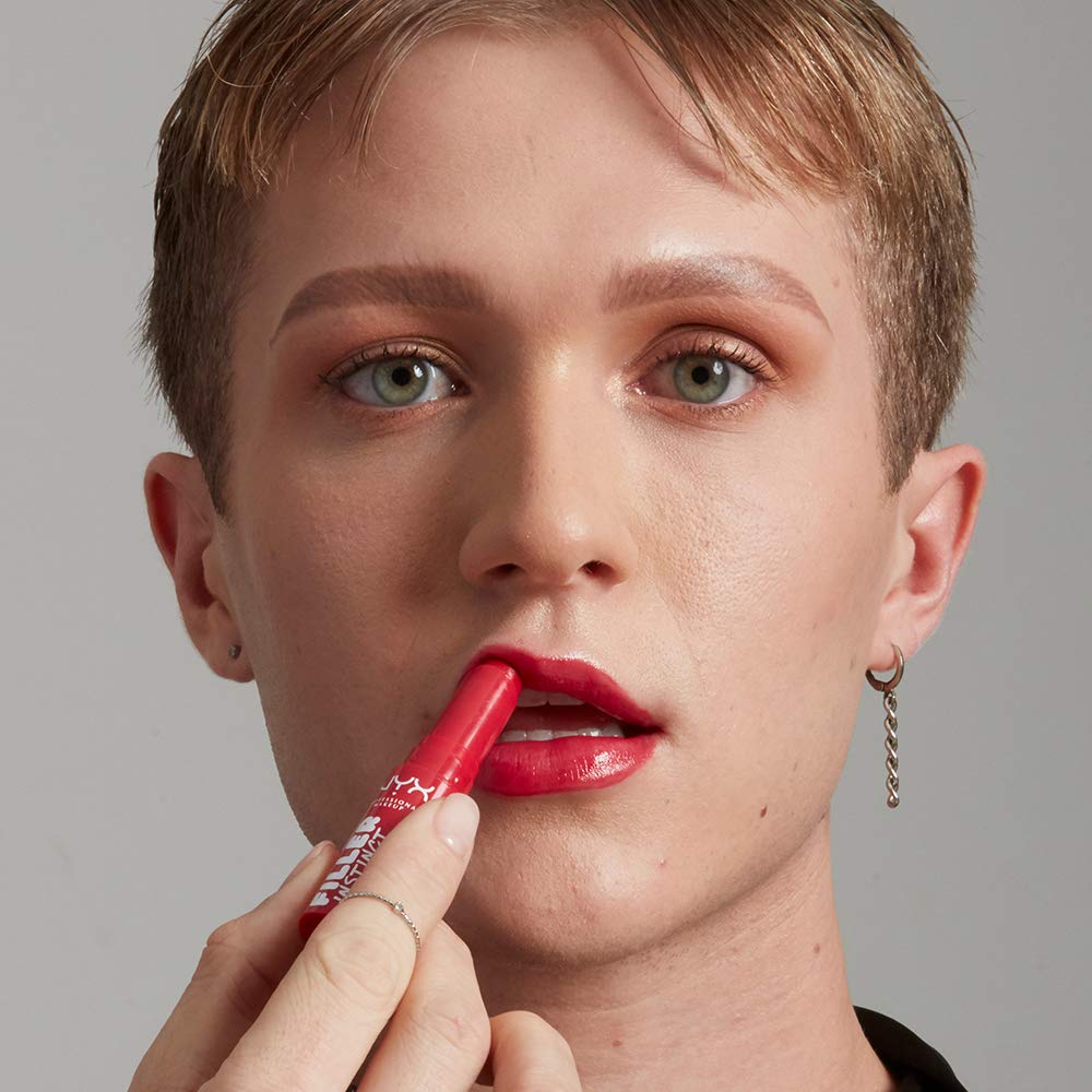 NYX Professional Makeup Filler Instinct Plumping Lip Color, Lip Balm, Glossy - Juicy Pout (Cherry Red)