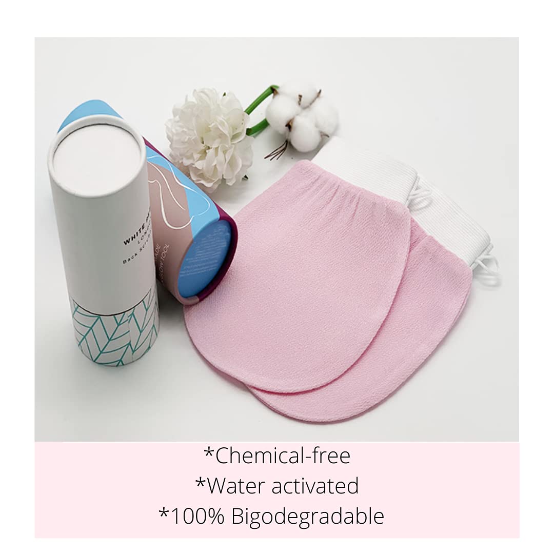 DEWYGLO Dewyglo Exfoliating Glove (Pink),Made with 100percent Viscose,a Biodegradable Fibre Exfoliating Body Glove is Reusable,Gentle and Suitable for Sensitive Skin