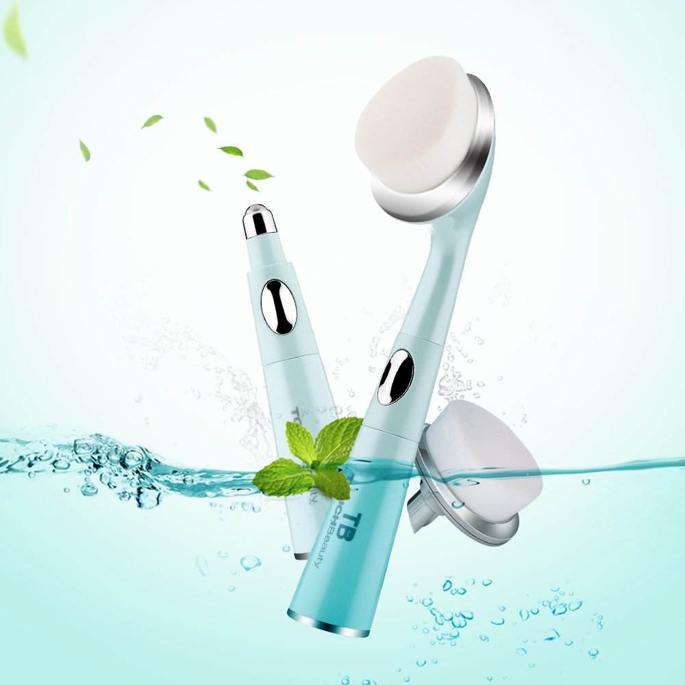 TOUCHBeauty Sonic Eye Massager with Soft Facial Cleansing Brush Eyes & Face Skin Care Device Relieves Dark Circles and Puffiness 1581
