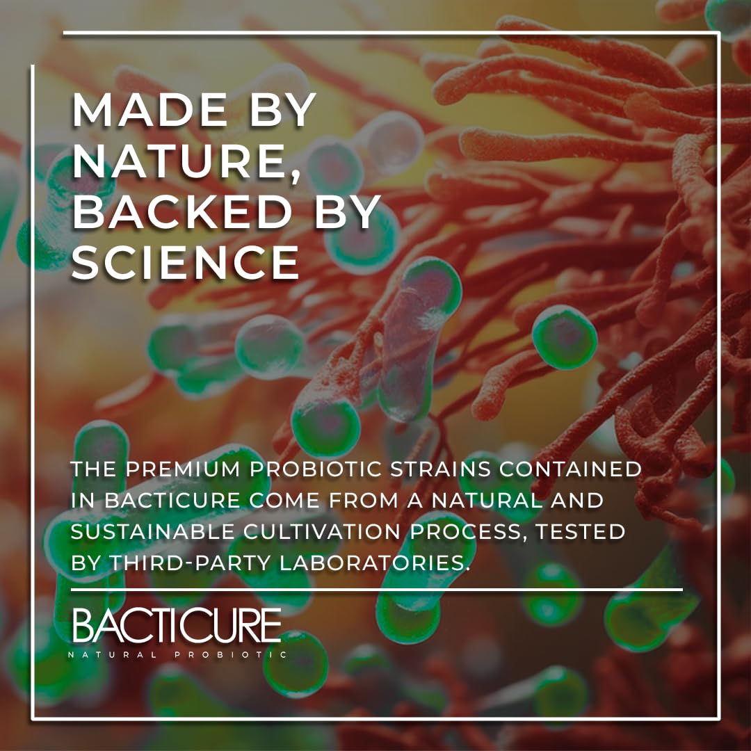 Bacticure (240 Caps) High CFU Formula with Probiotics for Women & Men, Supports Digestive & Vaginal Health, Promotes Healthy Digestion, Colon Cleanse, Prebiotics, Digestive Enzymes & Immune Support