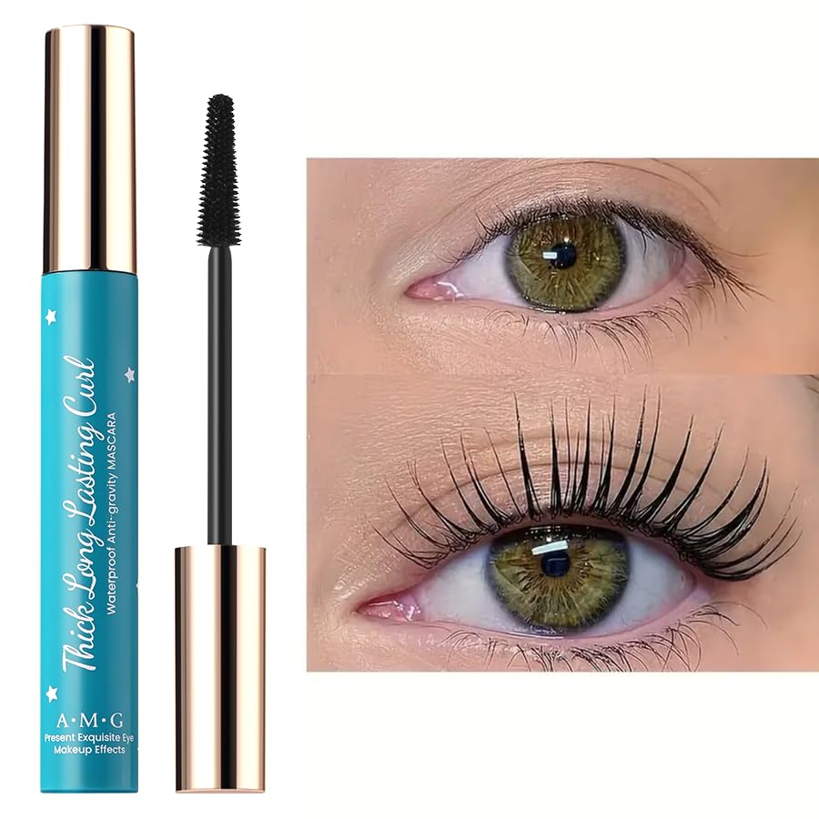 False lash Mascara - Anti-gravity mascara volume and length waterproof, Long Lasting beauty Make up, Curl Keeper Black,Eye Lash Enhancer Curl & No Clumping, Smudge Proof Tubing Mascara All Lash Types