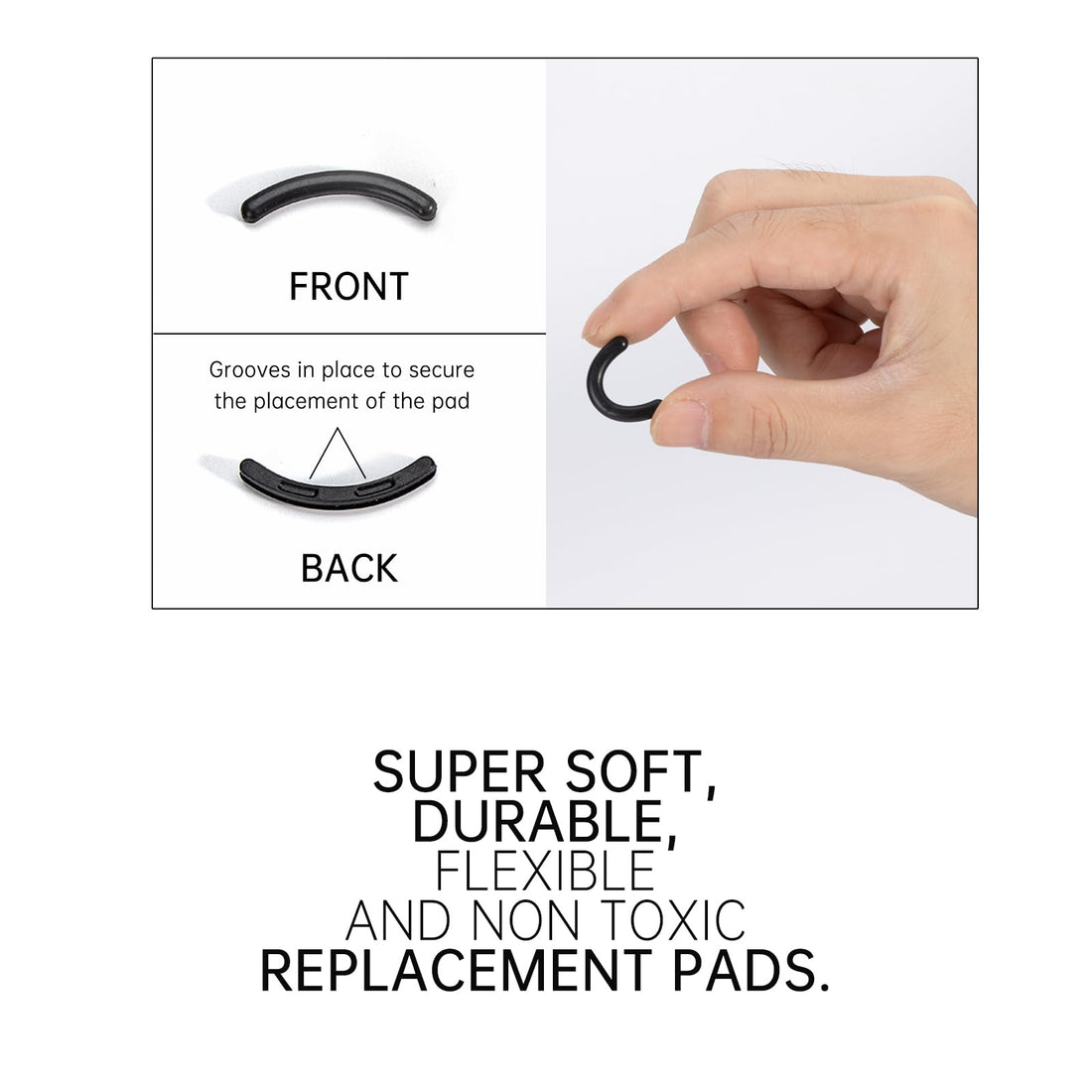 Eyelash Curler Refills Compatible with e.l.f.,Eyelash Curler Pads 24PCS,Silicone Lash Curler Refill Pads Compatible with e.l.f.,Black