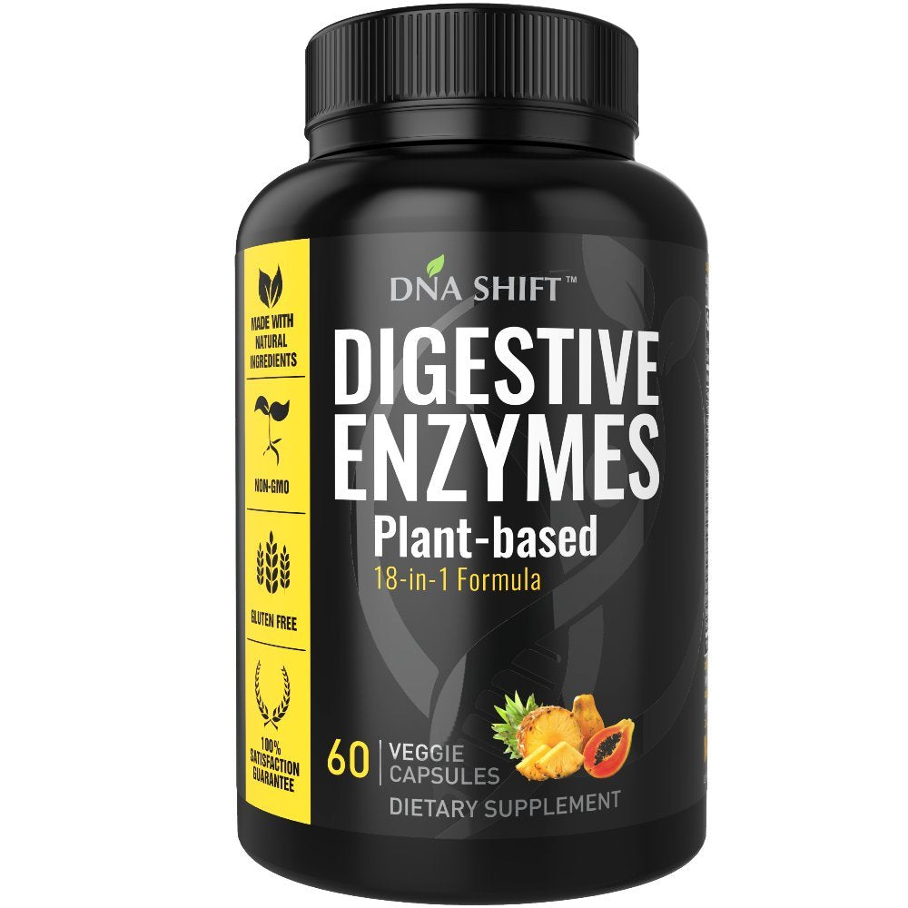 DNA SHIFT Digestive Enzymes for Men and Women - Enzymes Best for Gut Health & Digestive Health - Ultra Digestive Enzymes May Ease Constipation, Bloating & Gas - Mealtime Discomfort- All Diets - 60 CT