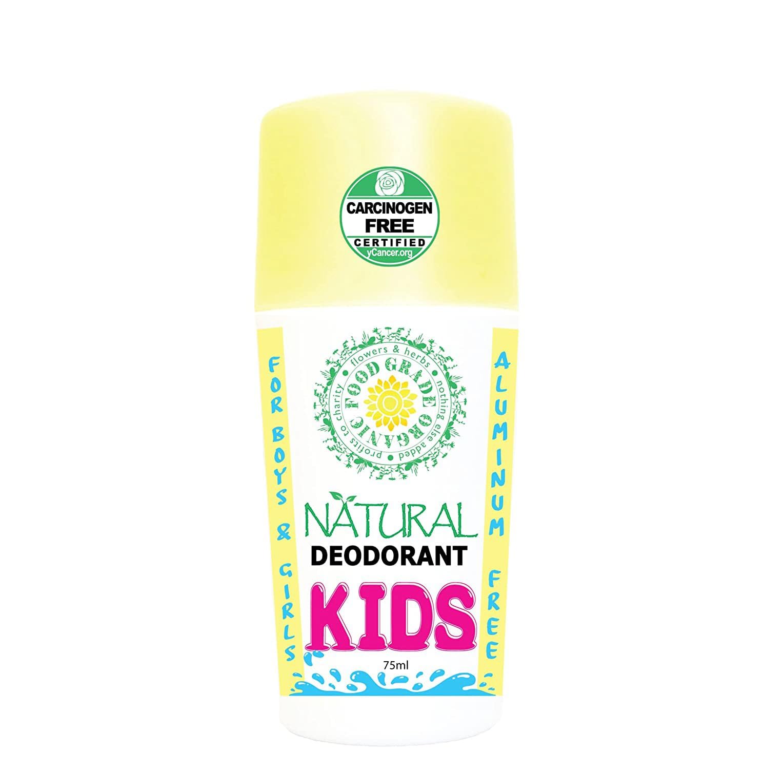 Natural Aluminum-free Deodorant for KIDS Organic Carcinogen-Free Certified Deodorant for Children Healing and Detox Rollon Paleo Vegan