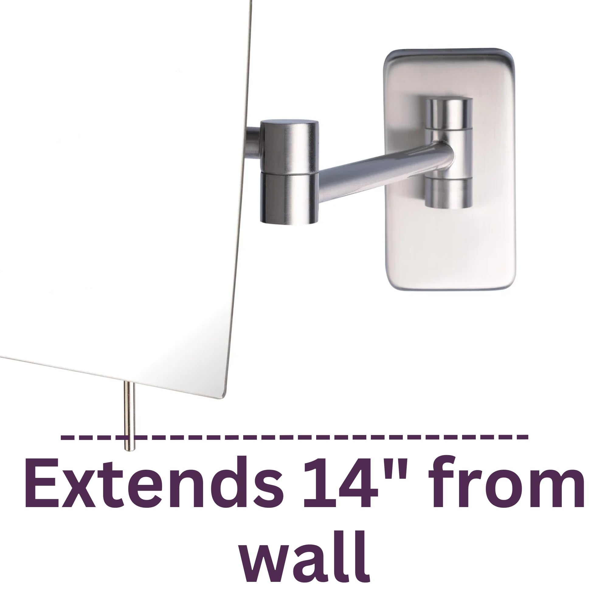 Jerdon JRT695N 6.5-Inch by 8.5-Inch Wall Mount Rectangular Makeup Mirror, Nickel Finish