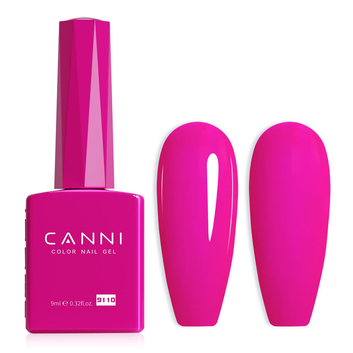 CANNI Hot Pink Gel Nail Polish, 1Pcs Neon Pink Gel Polish Pastel Bright Pink Purple Color High Gloss Soak Off U V Nail French Nail Manicure Salon DIY
