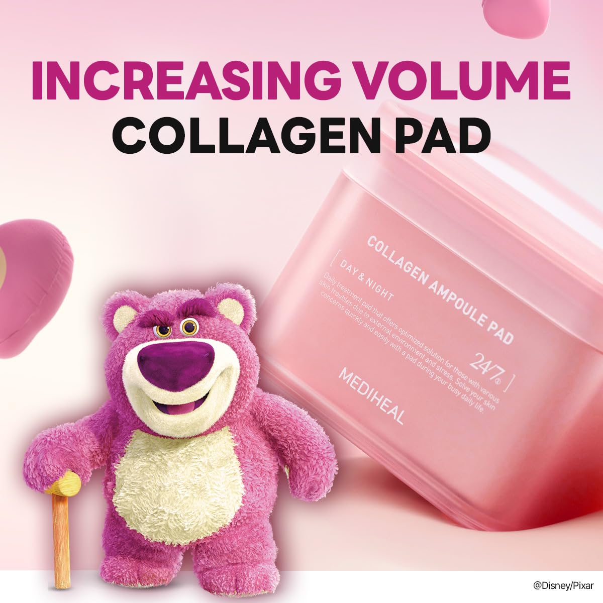 MEDIHEAL Madecassoside Toner Pads [Disney Pixar Edition]-Centella Asiatica to Improve Uneven Skin Tone - Vegan Face Gauze Pads, Full size 100 Pads + Refill 100 Pads (Collagen, 200 pads)