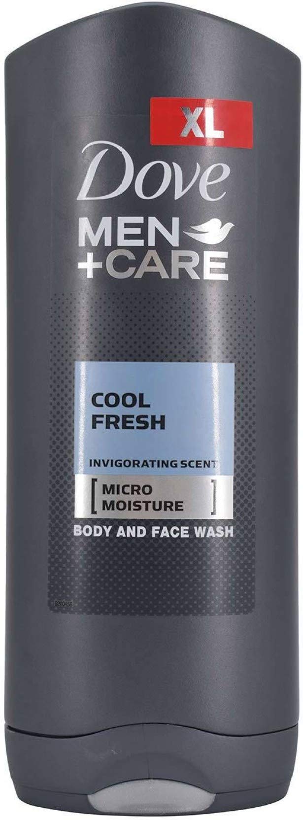 Dove Men Care Body & Face Wash, Cool Fresh - 13.5 Fl Oz / 400 mL X 6 Pack Case, Made in Germany