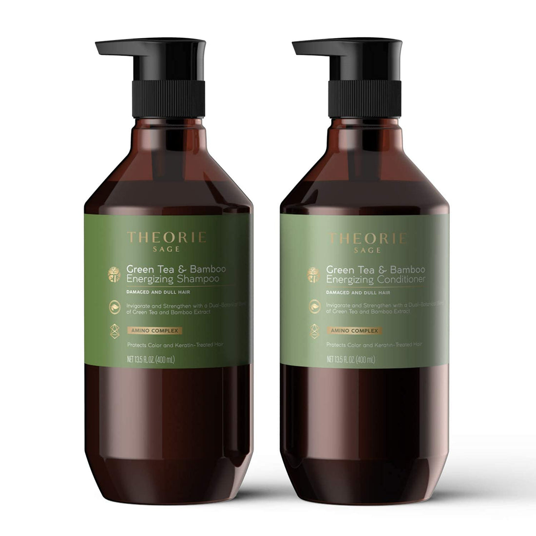 Theorie Green Tea and Bamboo - Energizing Conditioner - Irresistible Scent of Green Tea, Jasmine, Amber & Cypress - For Damaged & Dull Hair - Color & Keratin Safe - 800mL