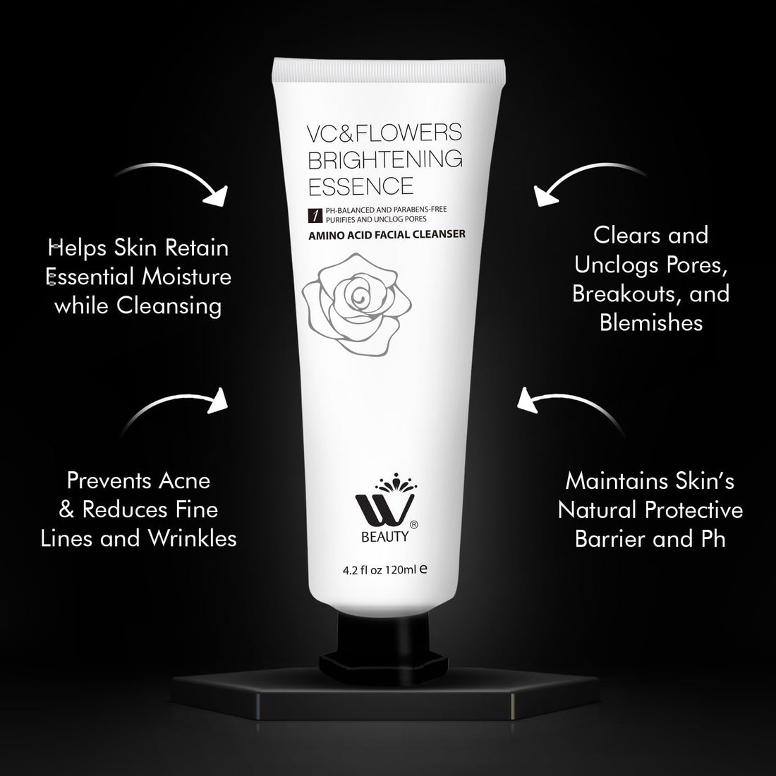 WBM Care Anti Aging Facial Cleanser With Natural Extracts - Gentle Anti Aging Face Cleanser Fill Deep Wrinkles & Brighten Complexion,All Skin Types - 4.2 oz