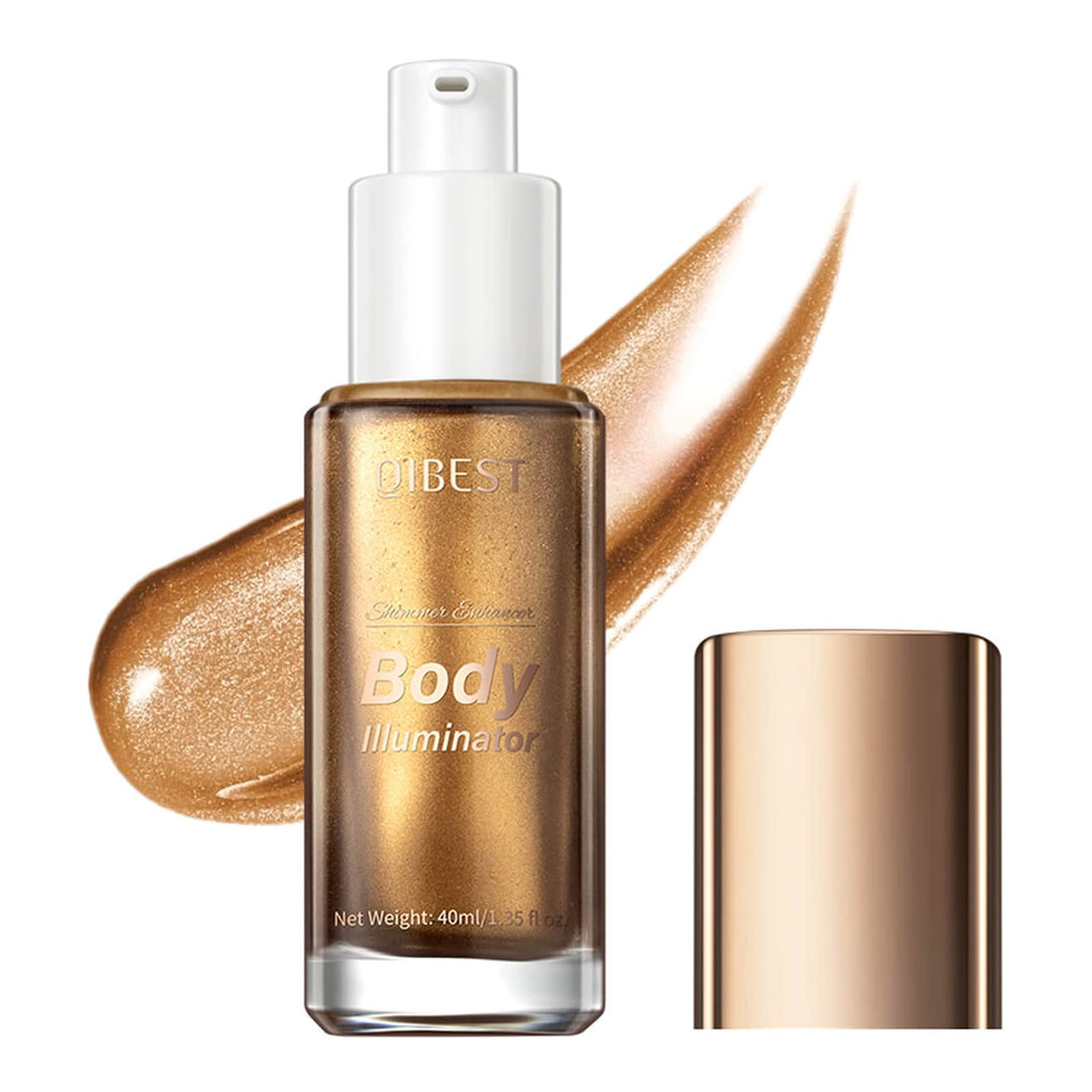MEICOLY Liquid Body Illuminator, Moisturizing Long Lasting Shimmer, Smooth Waterproof Shimmer Oil, Glow Body Highlighter Face Luminizer, 40ml/1.35 fl oz. #04 Glistening Bronze