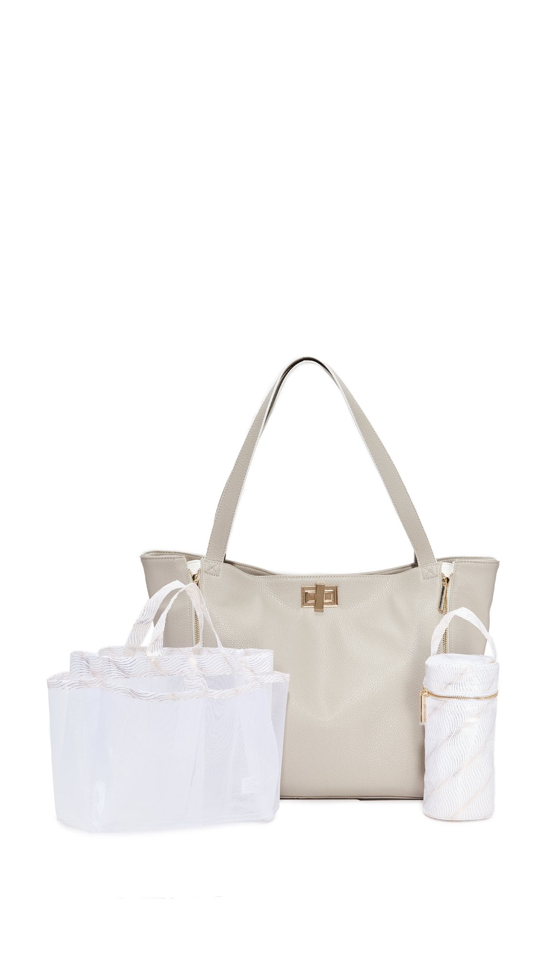 Rosie Pope Diaper Bag, Sloane Tote, Grey/White