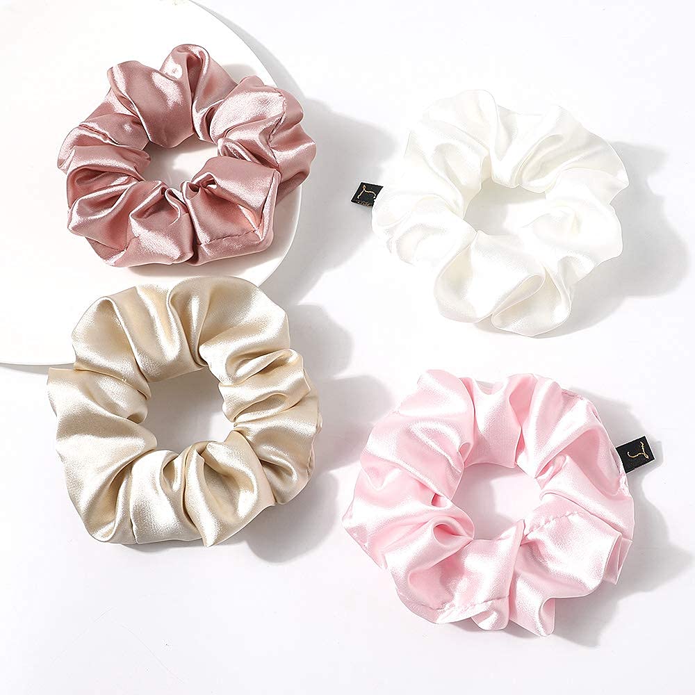 Scrunchies Women Hair Ties - Big Silk Satin Scrunchy Hair Bands Elastic Hair Accessories Soft Large Scrunchies For Vsco Girl Women