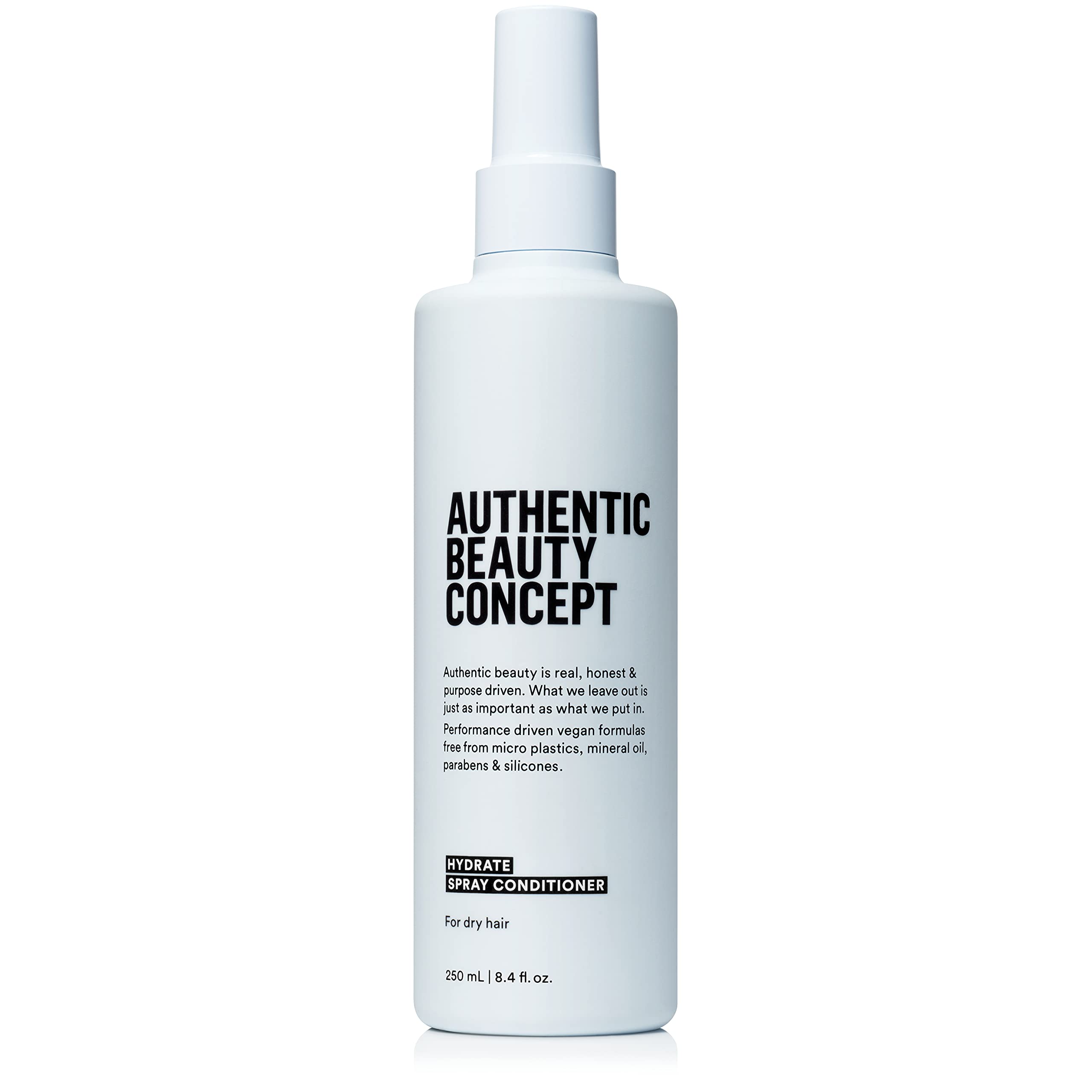 Authentic Beauty Concept Hydrate Spray Conditioner | Lightweight Leave-In Spray | Adds Moisture & Manageability | Normal To Dry or Curly Hair | Vegan & Cruelty-free | Silicone-free | 8.4 fl. oz.