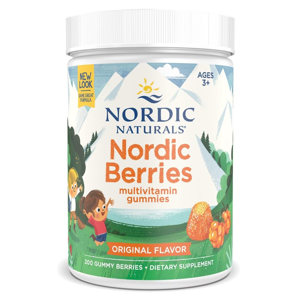 Nordic Naturals Nordic Berries, Citrus - 200 Gummy Berries - Great-Tasting Multivitamin for Ages 2+ - Growth, Development, Optimal Wellness - Non-GMO, Vegetarian - 50 Servings