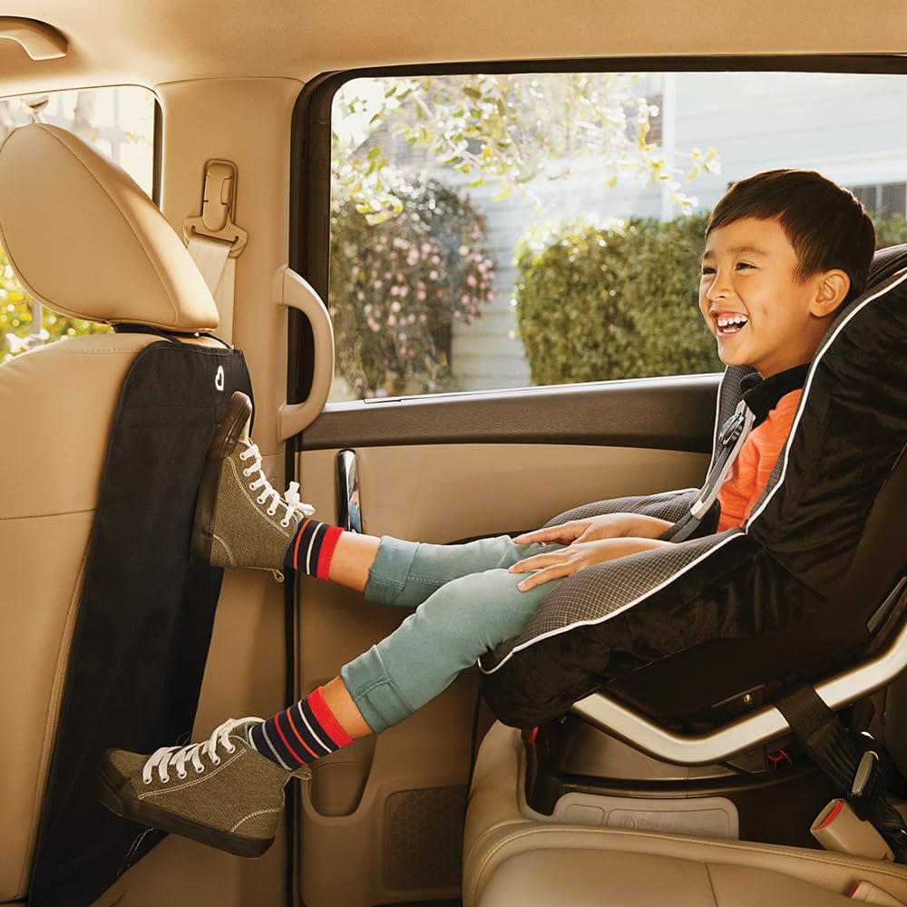 Munchkin® Back Seat Cover for Kids, Deluxe Kick Mats™ Car Seat Protector, Black, 2 Pack