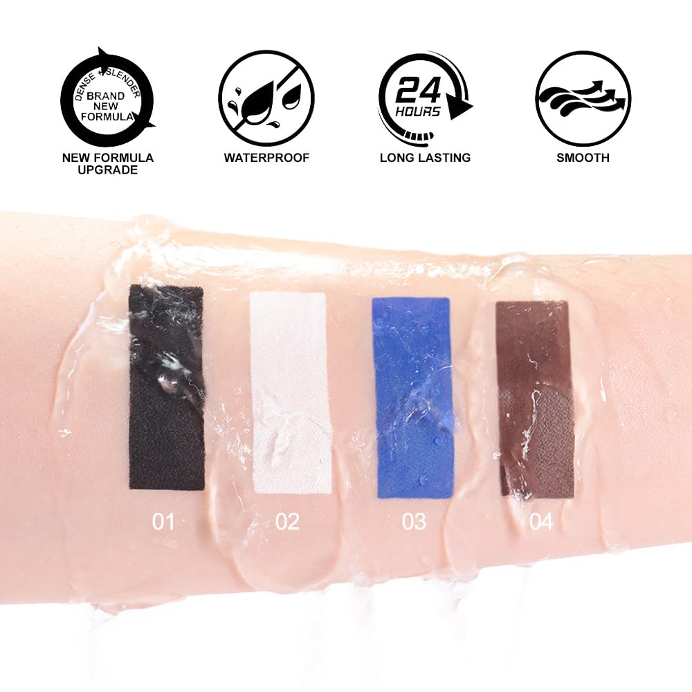 evpct White Gel Eyeliner Pencils Eye Face Paint Stick Lipstick, Eye Liner Waterproof Smudge Proof Halloween Makeup Set Colored Cream Eyeliner Pen Crayon Eye delineador de ojos contra el agua 02