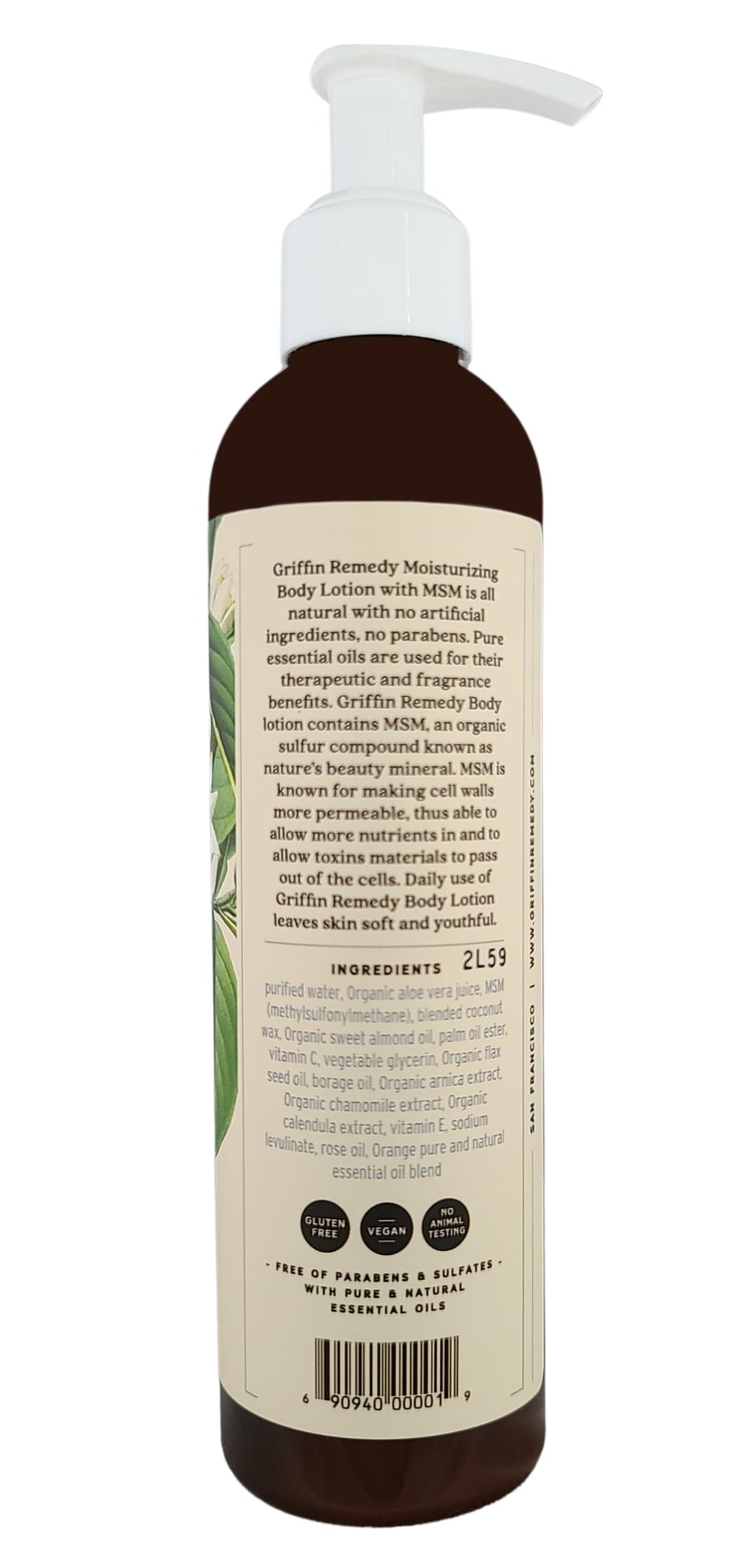 Griffin Remedy Body Lotion with MSM (Orange Blossom)