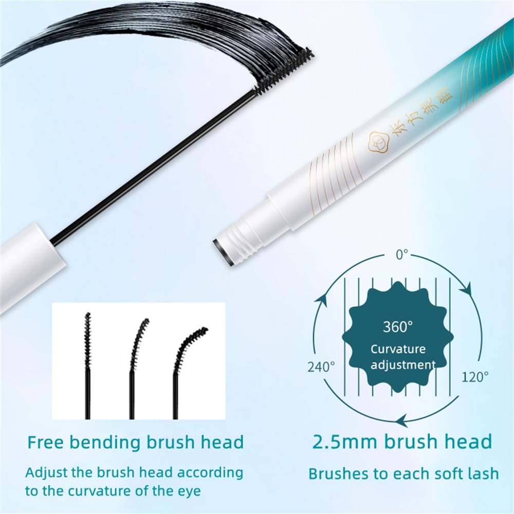 Ultra Fine Brush Black Mascara, For tiny and lower eyelashes, Small soft brush, No clumping, Waterproof, Lengthening(1 Pcs)