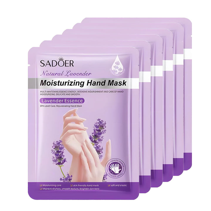 Chicwe 6 Pairs of Hand Masks Moisturizing Glove, Hydrating Hand Masks for Dry Peeling Hands, Exfoliating Collagen Gloves for Smooth Hands (Lavender)