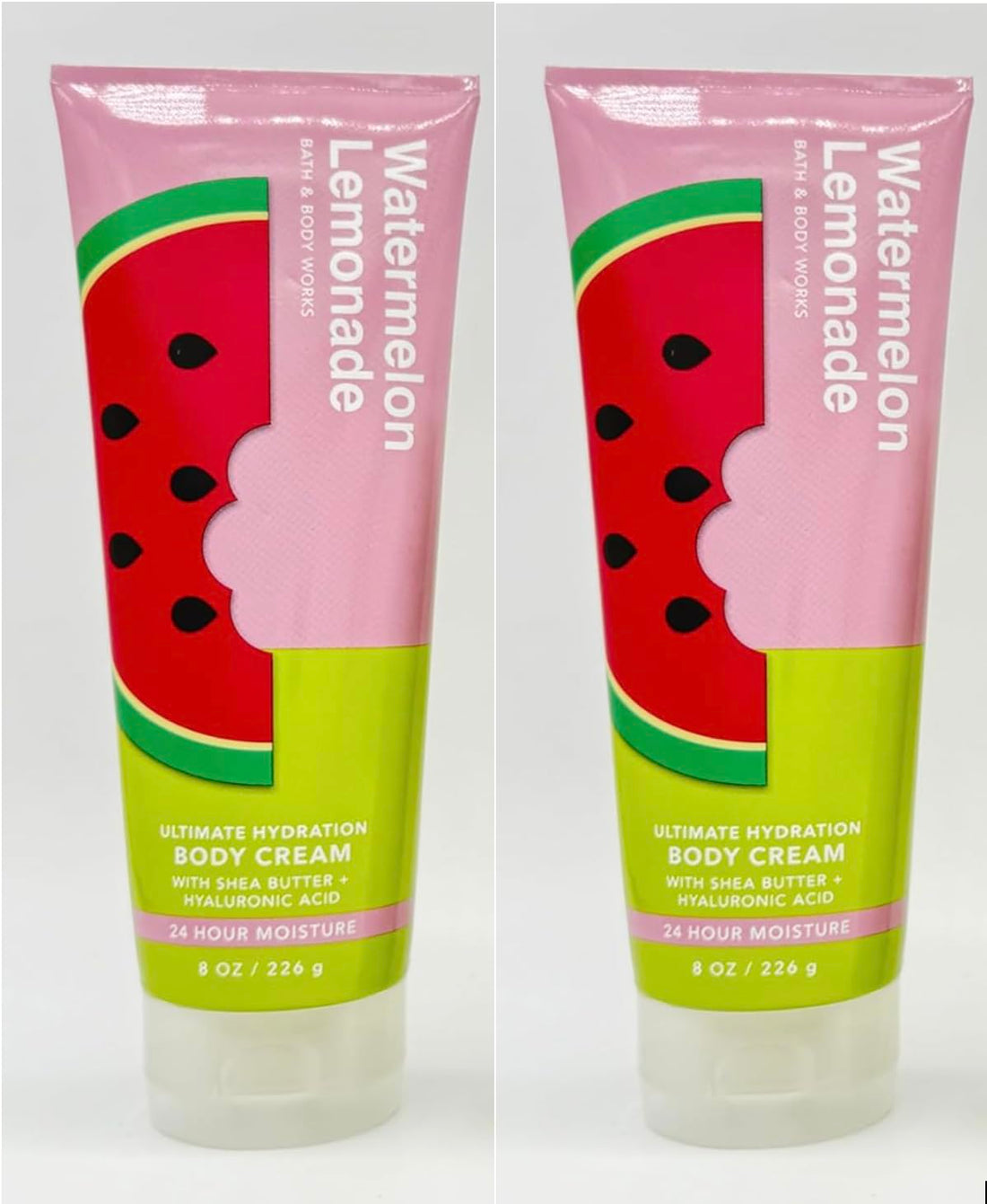 Bath and Body Works Gift Set of of 2 - 8 oz Body Cream - (Watermelon Lemonade)