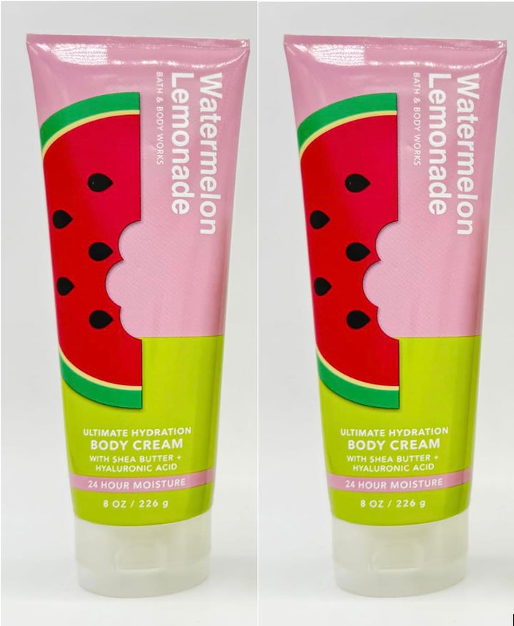 Bath and Body Works Gift Set of of 2 - 8 oz Body Cream - (Watermelon Lemonade)