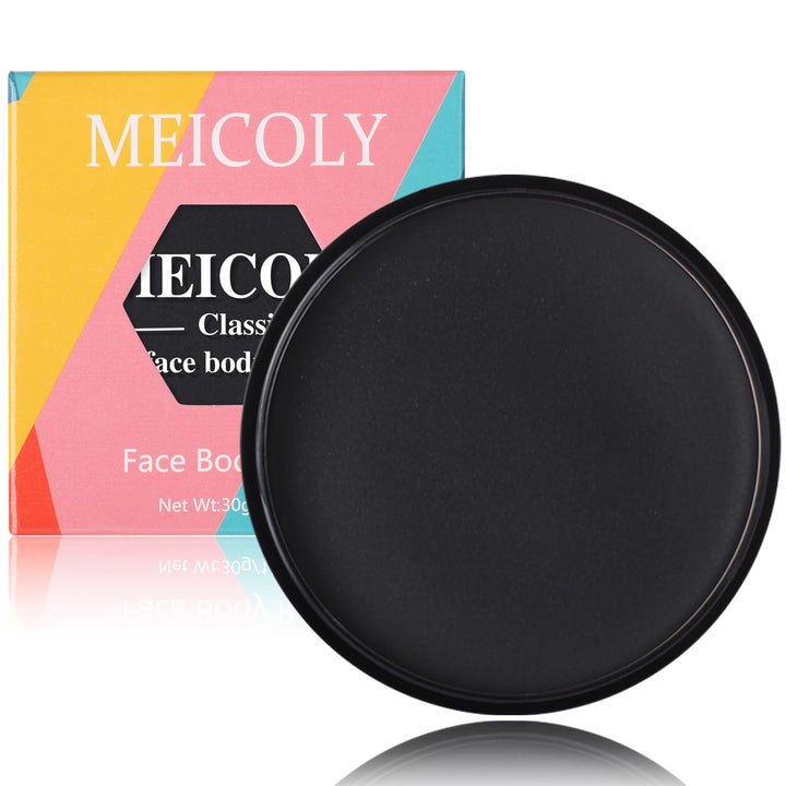 MEICOLY Black Face and Body Paint, 30g/1.05oz Water-Based Washable Full Body Paint for Adults and Kids, Pro SFX Makeup for Clown, Joker, Zombie, Vampire, Skeleton, Cosplay, Halloween