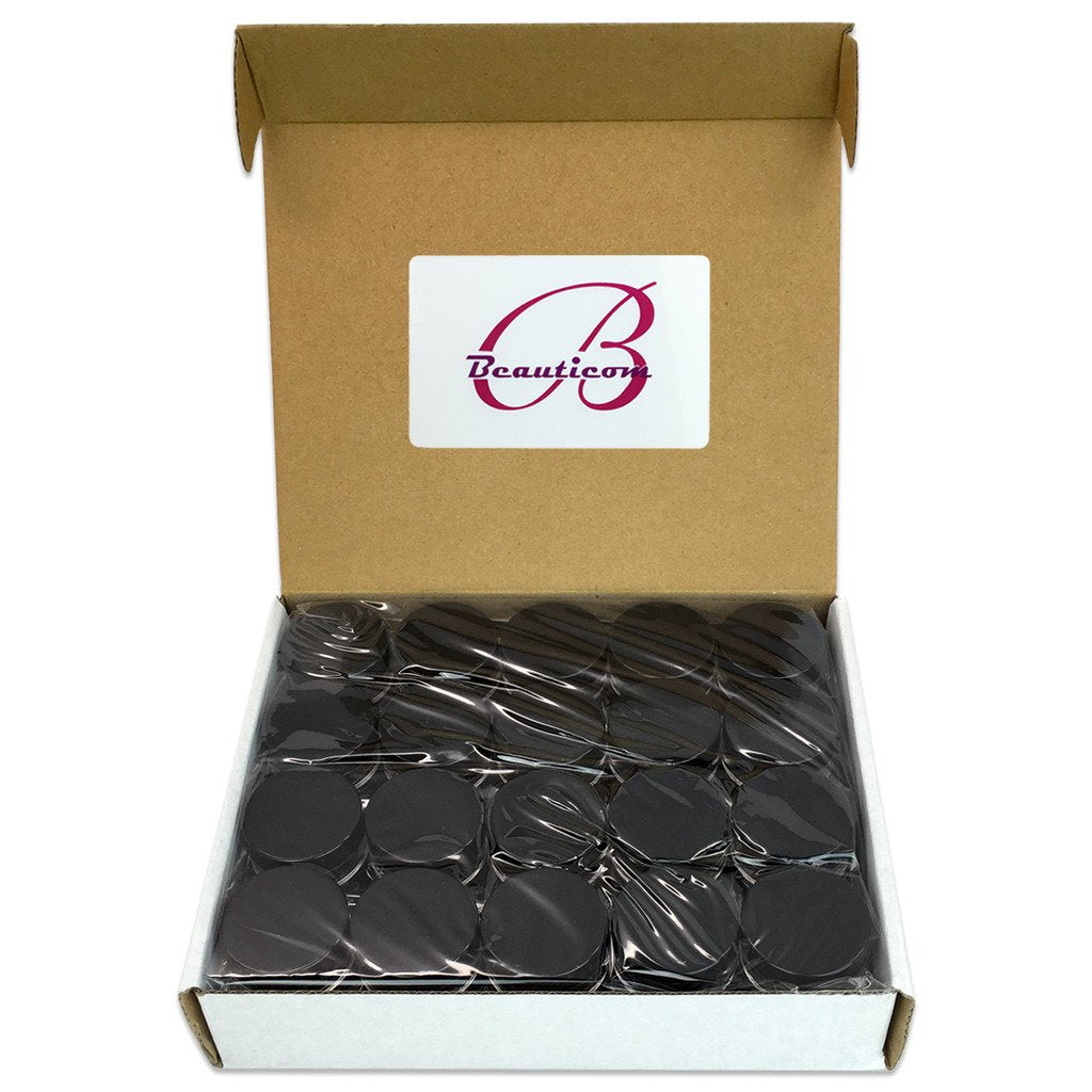 (Quantity: 40 Pieces) Beauticom 10G/10ML High Quality BLACK Lid Plastic Cosmetic Lip Balm Lip Gloss Cream Lotion Eyeshadow Container Jars