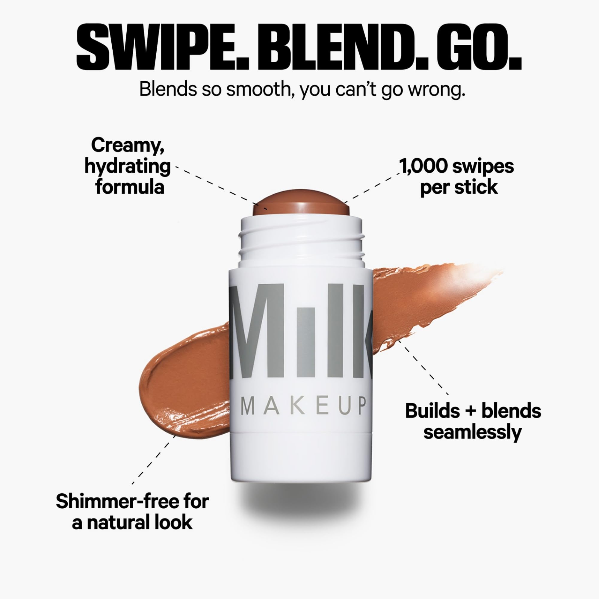 Milk Makeup Matte Bronzer – Buildable Cream Bronzer Stick with Mango Butter + Apricot Oil – Hydrating, Multi-Use Formula for a Sunkissed Glow – Dazed, 0.19 oz