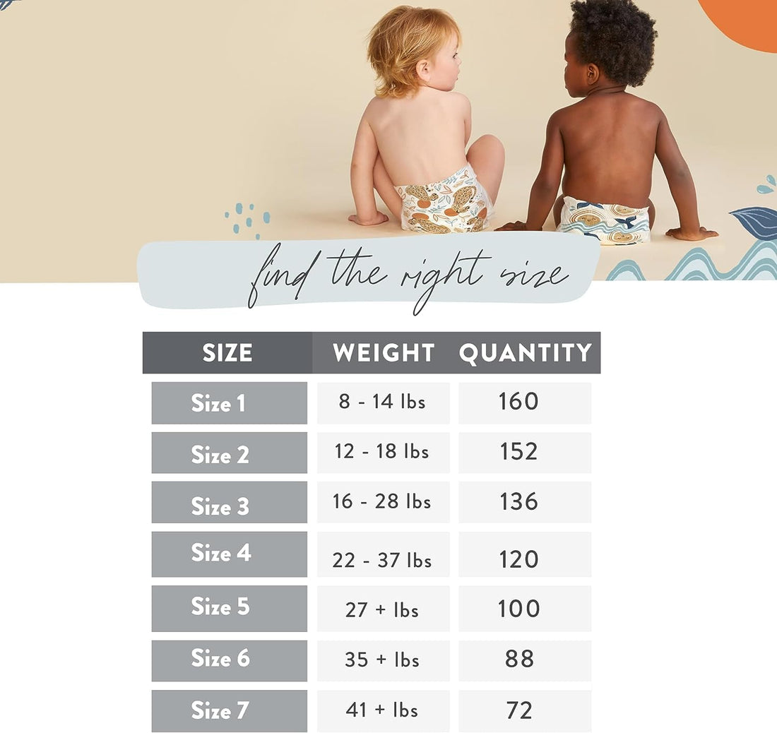 The Honest Company Clean Conscious Diapers | Plant-Based, Sustainable | Orange You Cute + Feeling Nauti | Super Club Box, Size 3 (16-28 lbs), 136 Count