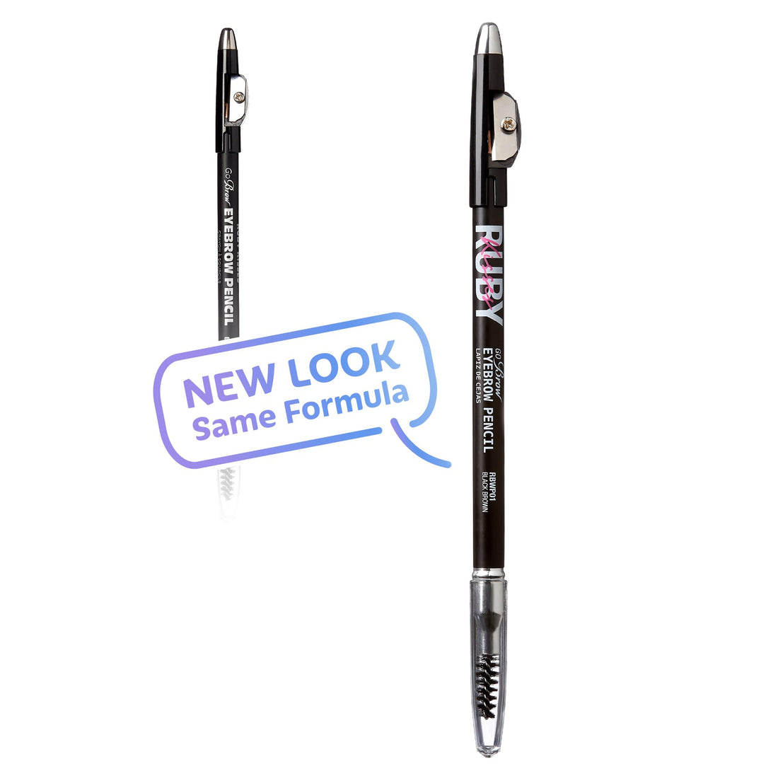 Ruby Kisses GoBrow Eyebrow Pencil, Sharpenable, Longwear, Long Lasting Eyebrow Wooden Pencil for Natural-Looking Brows 3 PACK (Black Brown)