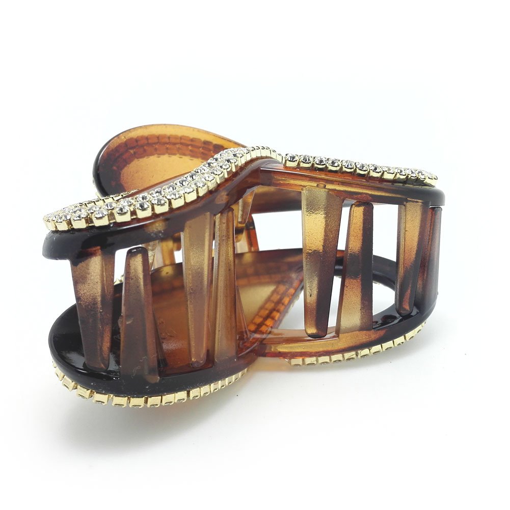 Meilliwish Diamond Butterfly Hair Clip Claw (D14)(Brown)