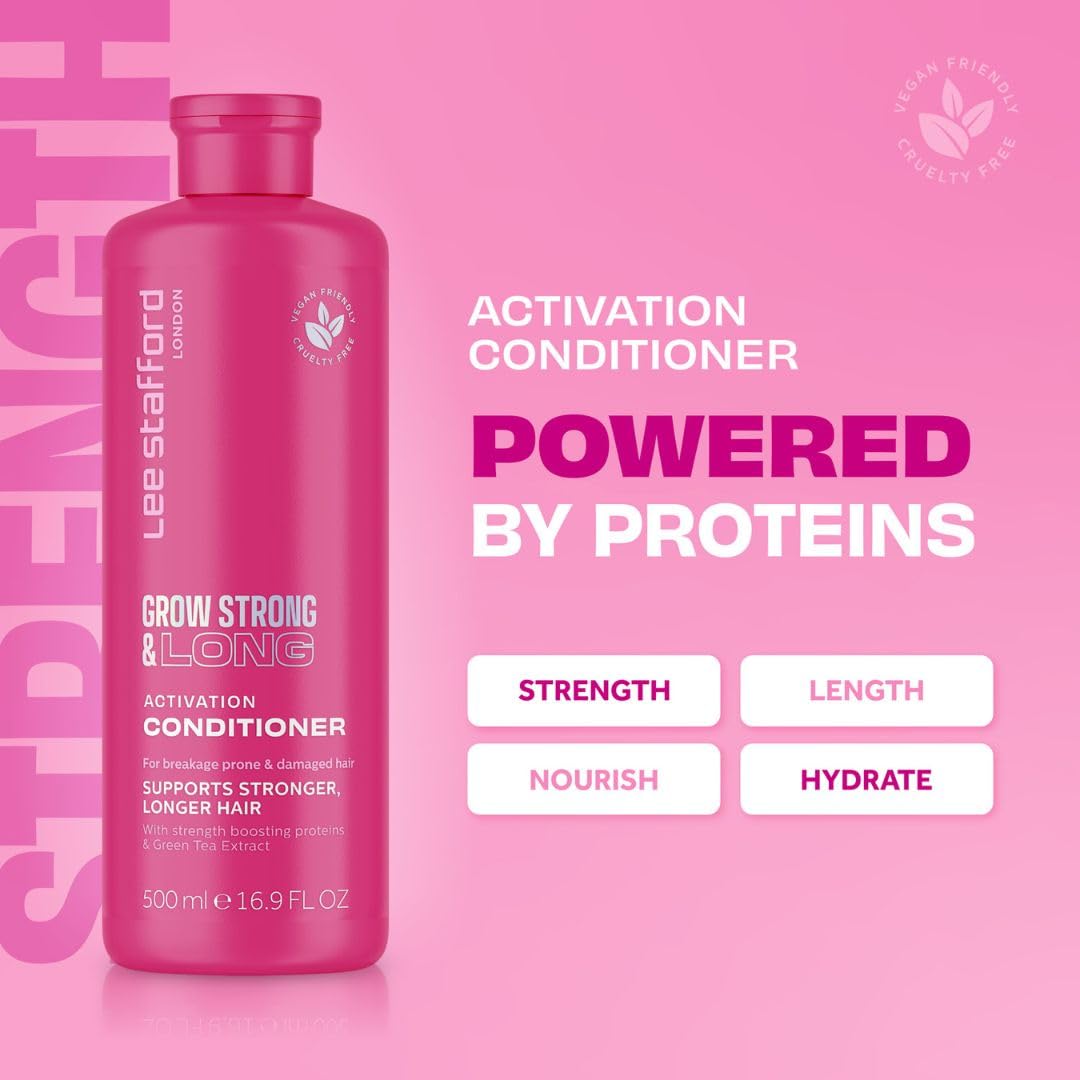 Lee Stafford Hair Growth Conditioner | Grow Strong & Long Collection - Best Thickening Regrowth Treatment for Thinning Hair Loss & Fine Hairs, Deep Conditioning, Sulfate Free, Men & Women, 16.9 Fl Oz