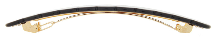 Nacro Black : France Luxe Scalloped Long and Skinny Barrette - Nacro Black