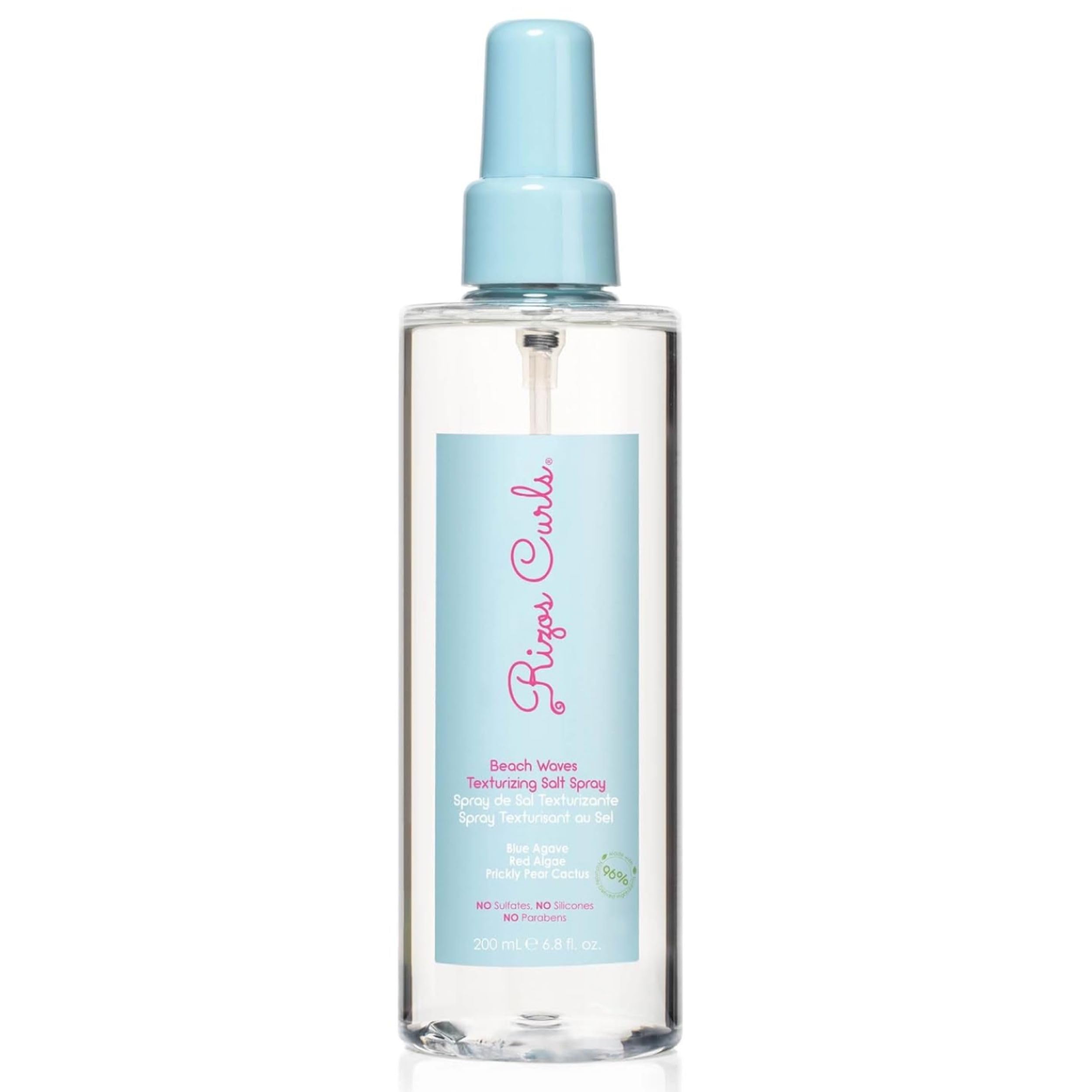 Rizos Curls Beach Waves Texturizing Salt Spray, Enhance Texture & Volume, Nourish and Enhance Definition with Blue Agave Extract, Red Algae & Prickly Pear Cactus, 6.8 oz