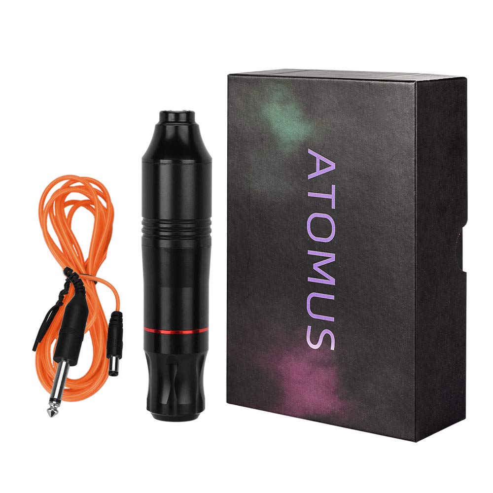 Rotary Tattoo Machine, ATOMUS Tattoo Pen Style Cartridge Machine Gun Liner Shader with DC Cord 9000r/m Motor Zinc Alloy Tattoo Machine Kit for Body Art Tattoo (Champagne)