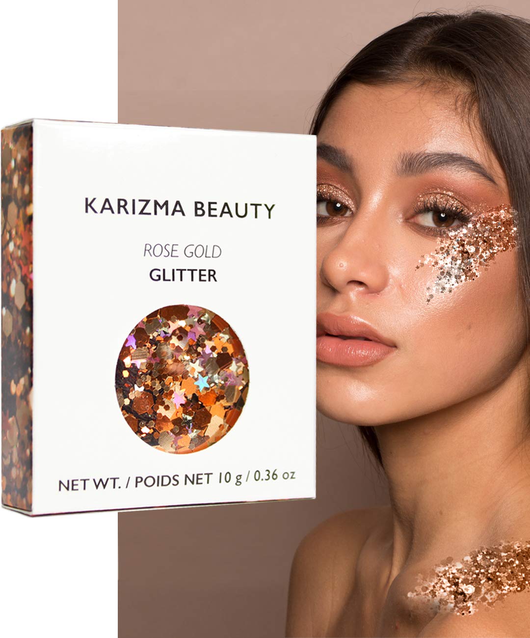 Rose Gold Chunky Glitter  COSMETIC GLITTER KARIZMA  Festival Beauty Makeup Face Body Hair Nails