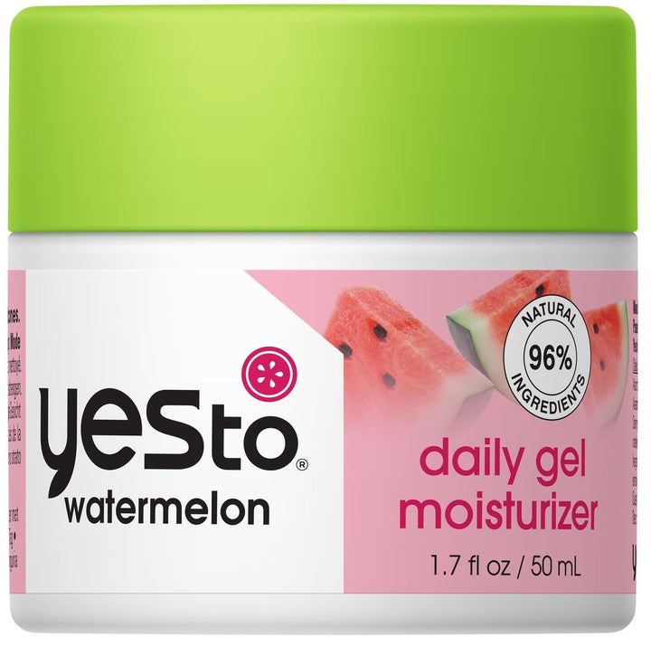 Yes To Hydration Super Fresh Facial Gel Moisturizer All Skin Types Hydration And Lycopene With Vitamin C Vegan With 96 Natural Ingredients, Light Pink, Watermelon, 1.7 Fl Oz