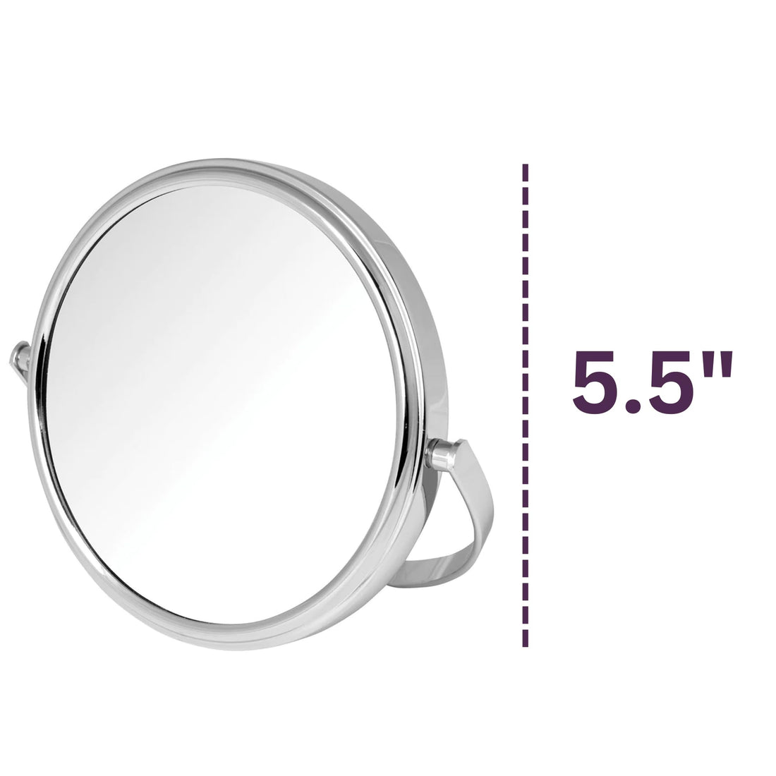 Jerdon MC109C Dual-Sided 5X/1X Magnification Table Top Makeup Mirror, Chrome Finish