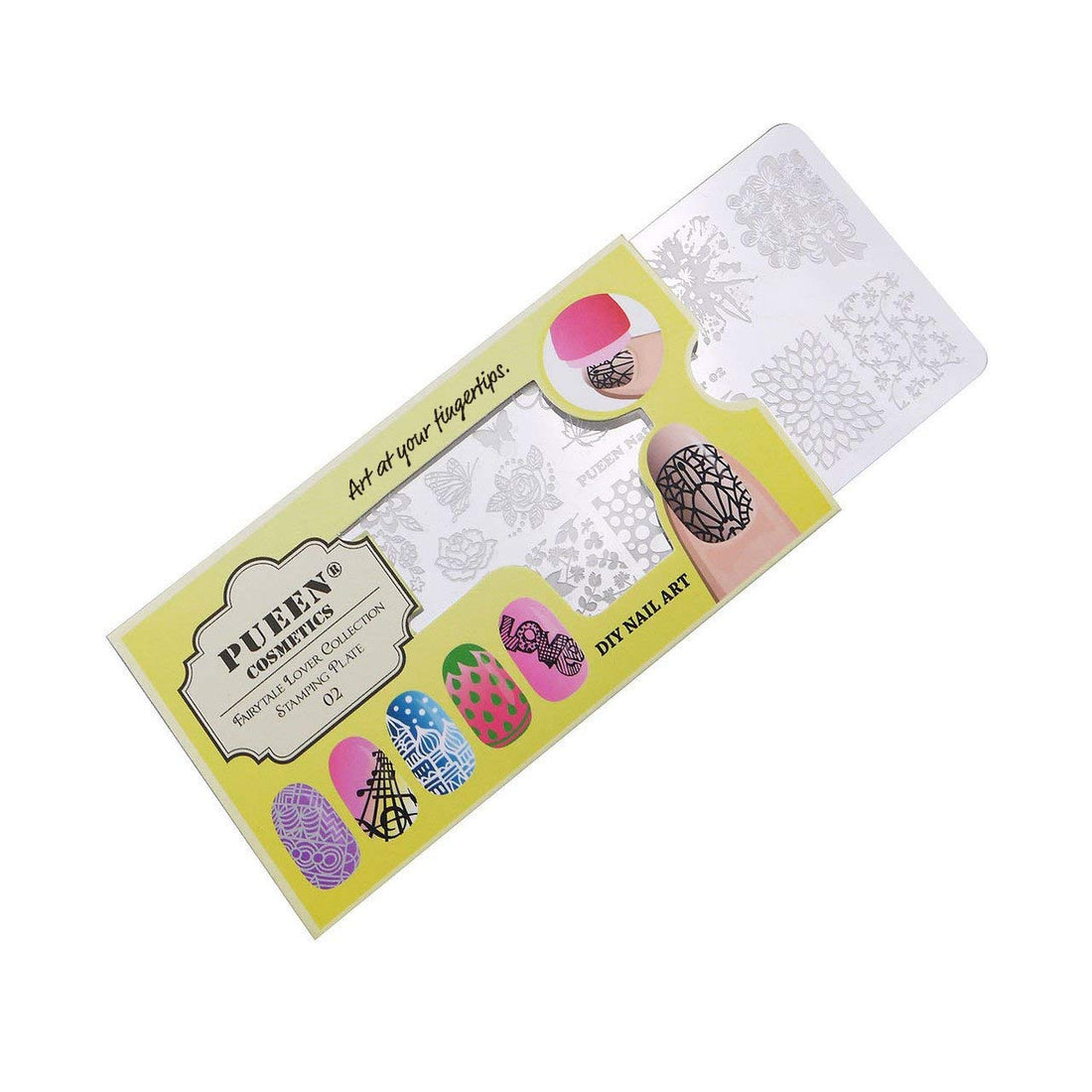 PUEEN Nail Art Stamping Plate - Fairytale Lover 02 - 125x65mm Unique Nailart Polish Stamping Manicure Image Plates Accessories Kit BH000662
