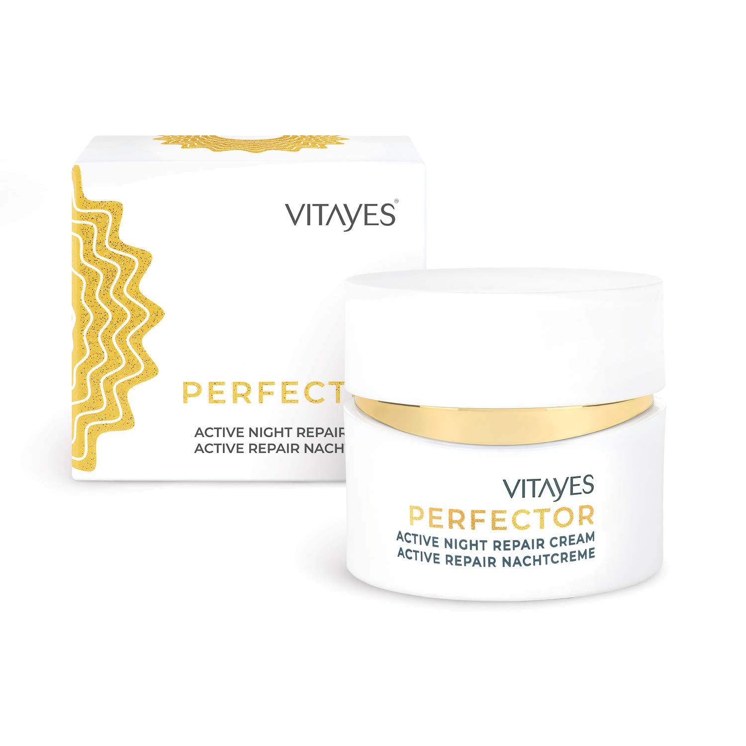 Vitayes Perfector Night Cream with Hydrasalinol and Active Repair Complex, Anti-Aging Moisturizing Cream for Face & Skin - Made in Germany - 50 ml
