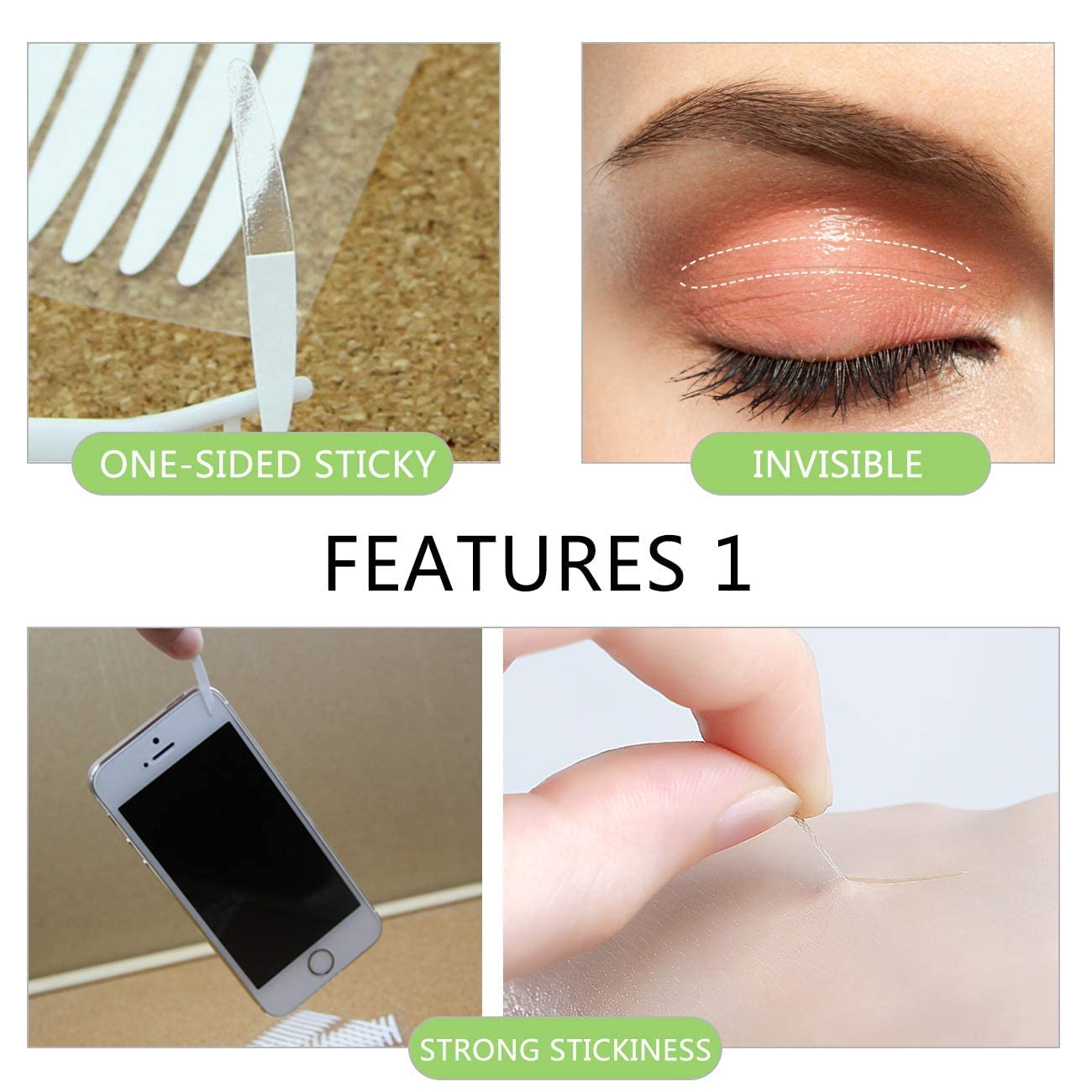 Pormasbenzer 2 Pack Of 100 Pairs: 400Pcs3/200Pairs Ultra Invisible Two-Sided Sticky Double Eyelid Tape Stickers, Instant Eyelid Lift Without Surgery, Perfect For Hooded, Droopy, Uneven, Mono-E