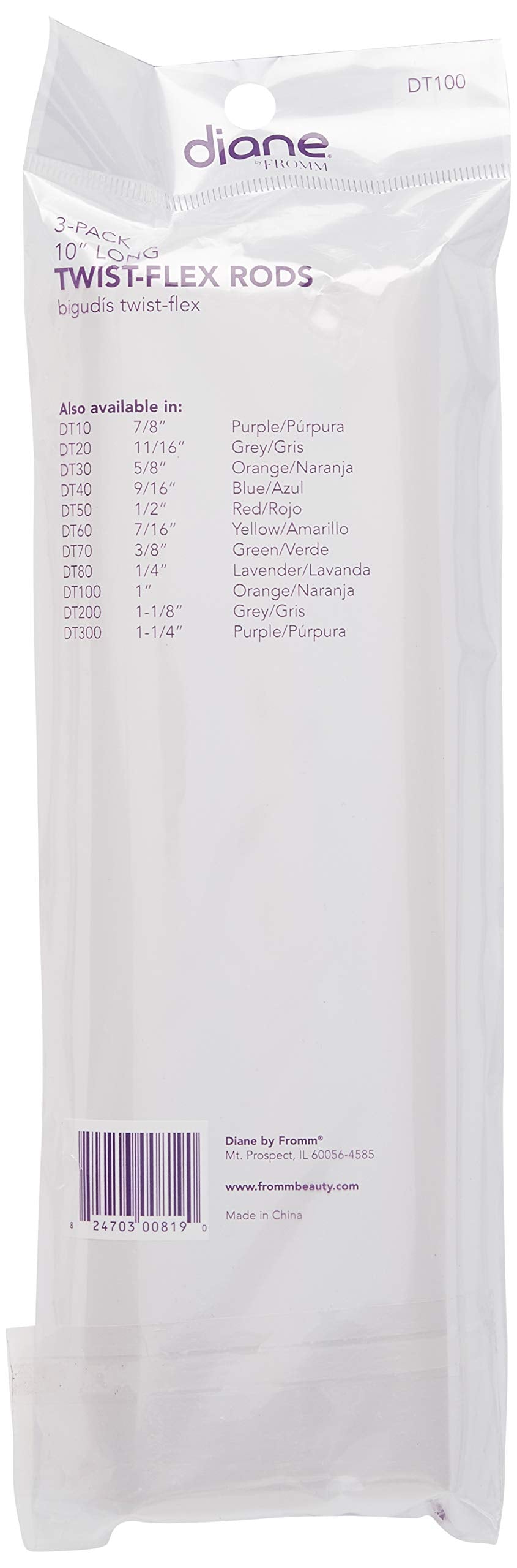 Orange, 1 Inch : Diane Jumbo Twist-Flex Rod, Orange, 3 count 1 Inch