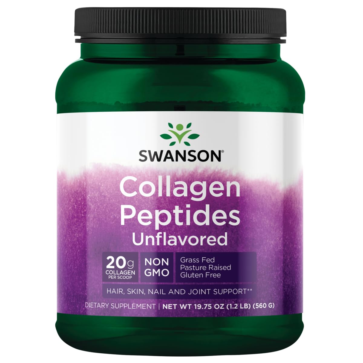 Swanson Collagen Peptides Unflavored 19.75 oz Pwdr
