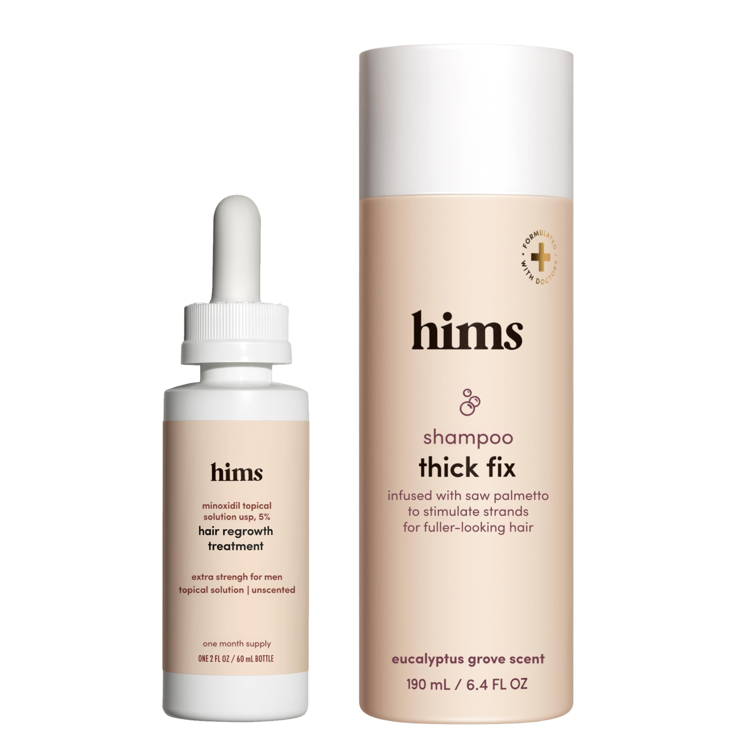 hims Thick Fix Hair Thickening Shampoo for Thinning Hair - Mens Hair Loss Shampoo with Saw Palmetto - Supports Hair Growth - No Parabens or Sulfates - 2 Pack, 6.4oz