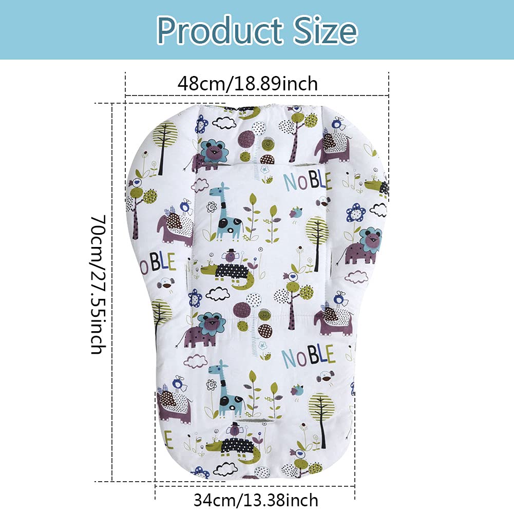 Horolas Baby High Chair Cushion High Chair Pad, Baby Seat Covers Cover Mat for The Chair and Stroller(White Animal World Pattern)